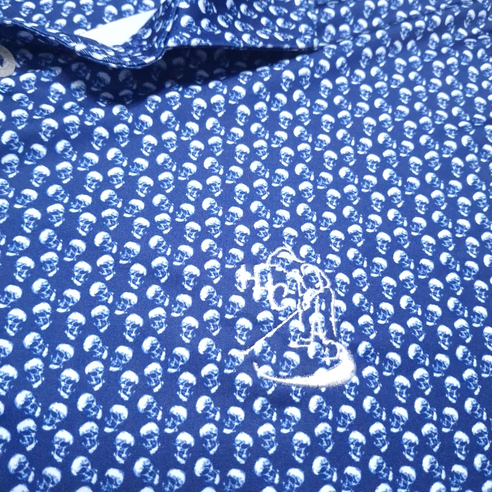 Donald Ross Sport Mens XL Skull Golf Polo Happy Hollow Club